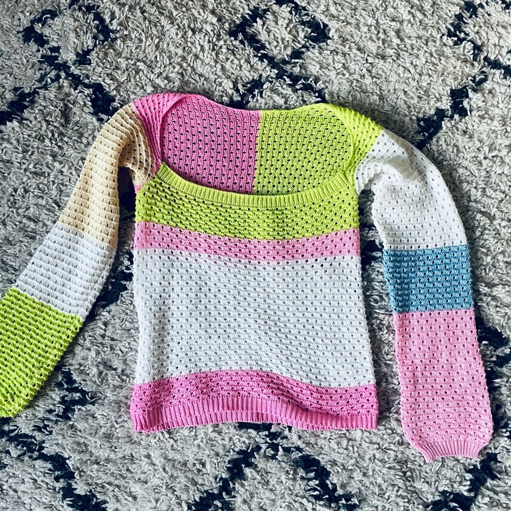 Crochet Color-block Sweater